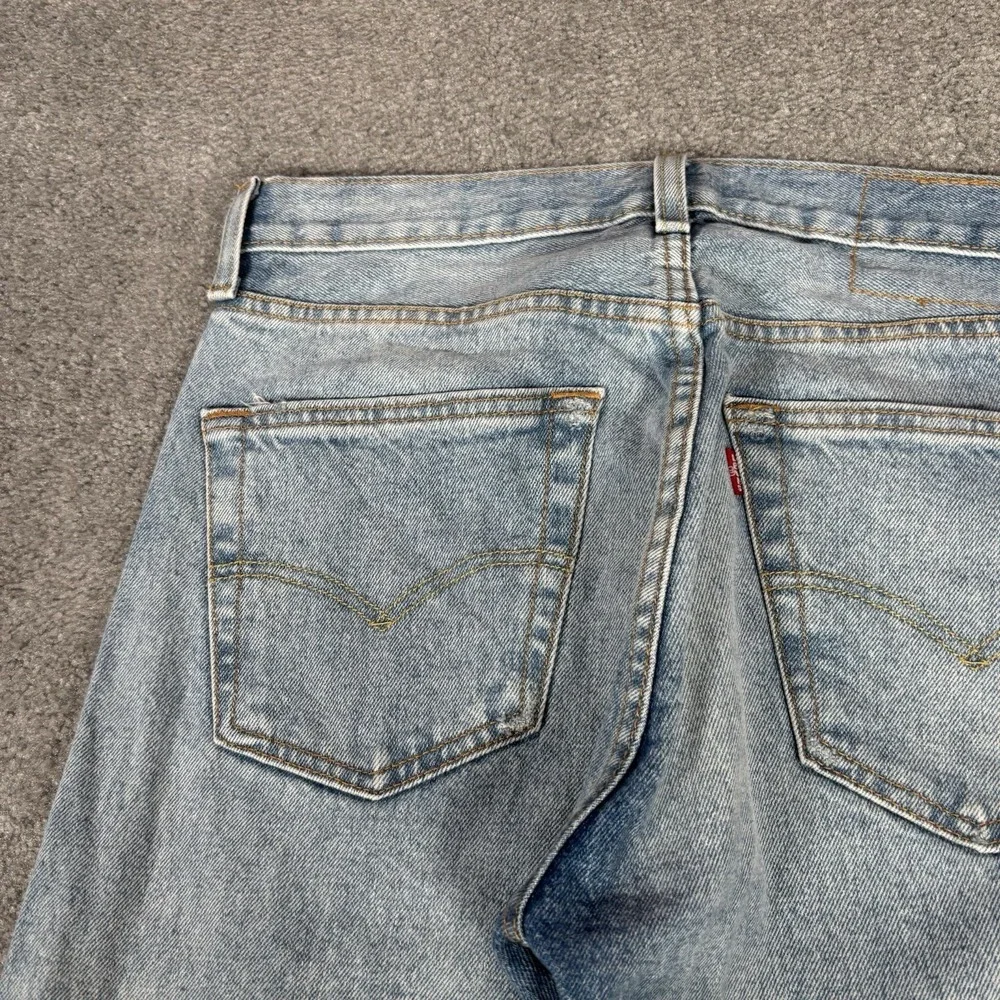 Levis 501 Jeans Men 29x32 Higher Mountain Light Blue Denim DIstressed Button Fly
